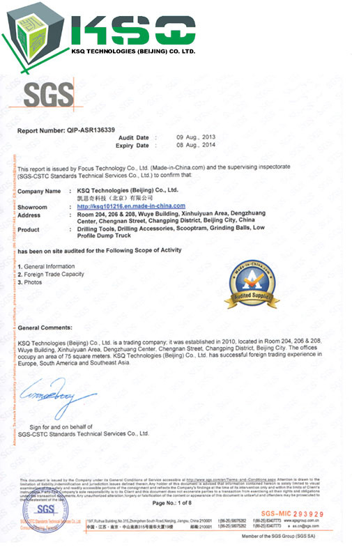 Chiny KSQ Technologies (Beijing) Co. Ltd Certyfikaty