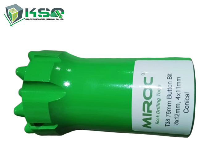 T38-76mm Tungsten Carbide Threaded Button Bit with Ballistic and Spherical Buttons for Rock Drilling