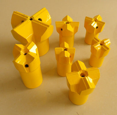 Hard Rock Drilling Cross Bits , Tungsten Carbide Button Drill Bit H25 / R25 / R32
